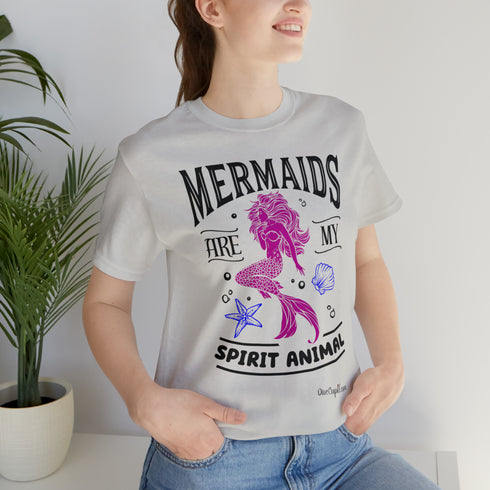 "Mermaids are my spirit animal" Fitted T-shirt